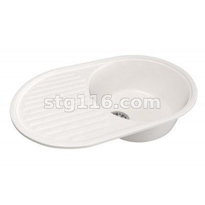 Мойка ML-GM16 овальная с крылом белая 455х720х180мм