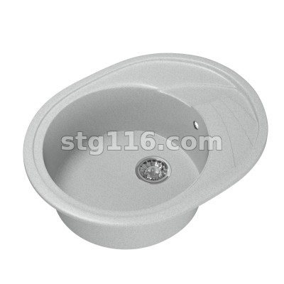 Мойка ML-GM17 овальная с крылом серая 465*570*180