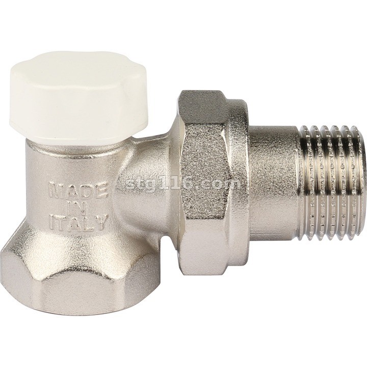 Кран ЛАТУННЫЙ радиаторный настроечный 1/2" угловой запорный AQua