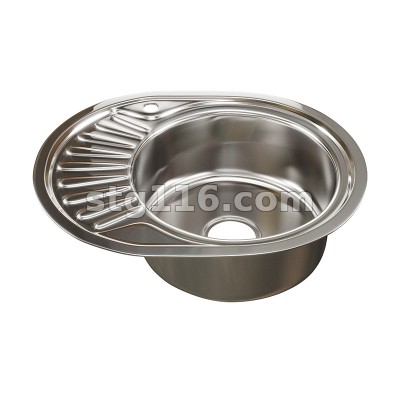 Мойка нерж. MIXLINE овал 45*57 (0,6) вып 3 1/2 гл 16 см