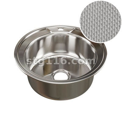 Мойка врез. круг 65х50 (0.8)(18) прав вып 3 1/2 с сифоном ДЕКОР